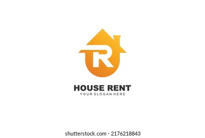 R real estate logo design inspiration. Vector letter template design for brand.