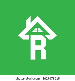 R real estate logo template