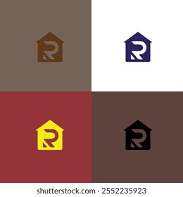 R Real Estate Minimal Logo Vector Images
