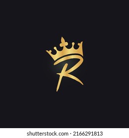 R REIGN luxury Golden Typography Creative Unique Logo With Blue and Gray Color.