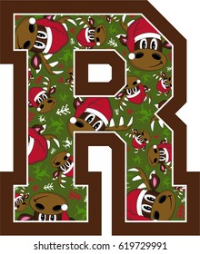 R is for Reindeer Alphabet Learning Illustration