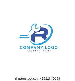 R repair shop logo, initial letter R logo with setting icon