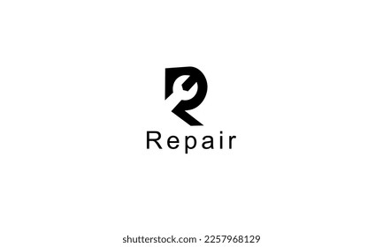 R Repair vector logo design