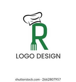 R Restaurant Logo Design Template