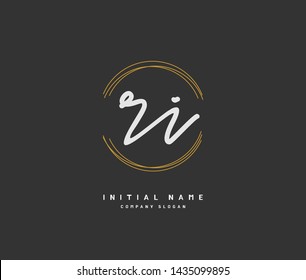 R I RI Beauty vector initial logo, handwriting logo of initial signature, wedding, fashion, jewerly, boutique, floral and botanical with creative template for any company or business.
