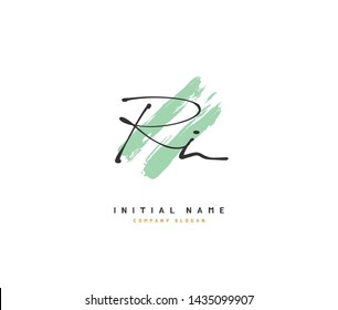 R I RI Beauty vector initial logo, handwriting logo of initial signature, wedding, fashion, jewerly, boutique, floral and botanical with creative template for any company or business.
