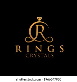 r ring crystals logo designs simple modern