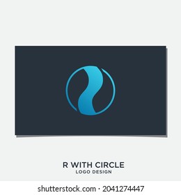 R RIVER OR RIBBON MINIMAL LOGO DESIGN