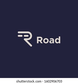 R and Road monogram logo. initial R logo. Road logo design template.