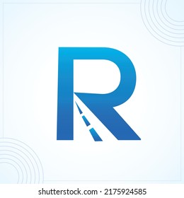 R Road Transport modern creative premium logo design vector template