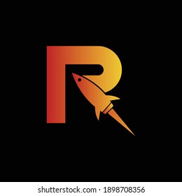 R rocket icon logo symbol 