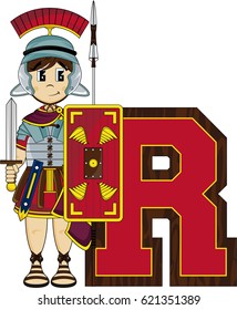 R is for Roman Alphabet Learning Illustration