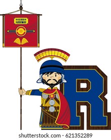 R is for Roman Alphabet Learning Illustration