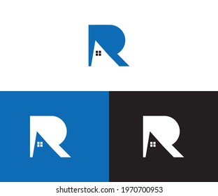 r roof vector logo symbol illustration design sign icon