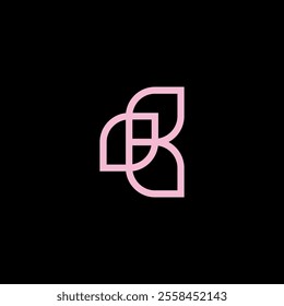 r rose flower line minimalist logo