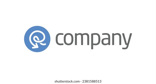 R Routine Circle Modern Tech App Software company logo for brand business