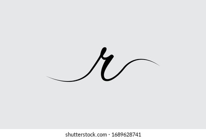 R Or Rr Cursive Letter Initial Logo Design Template Vector Illustration