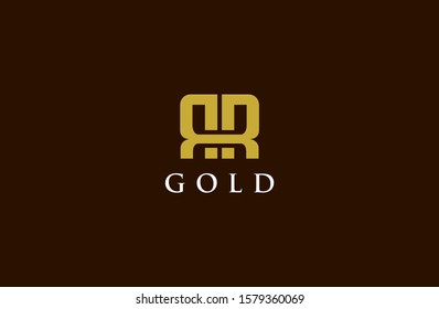 R, RR, HR Logo in two color variations. Beautiful Logotype design for luxury company branding. Elegant identity design in crown and gold. Premium Vector 