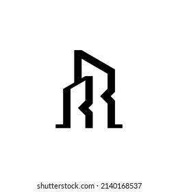 r rr initial building logo design vector template