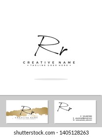 R RR initial handwriting logo template vector.  signature logo concept