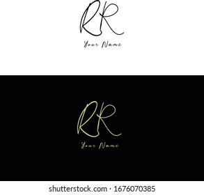 R R RR Erstmalige Handschrift und Logo der Unterschrift.
