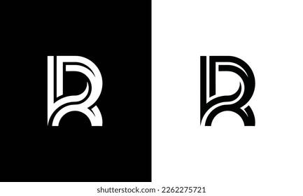 R R logotipo de la letra inicial mínima estilo creativo