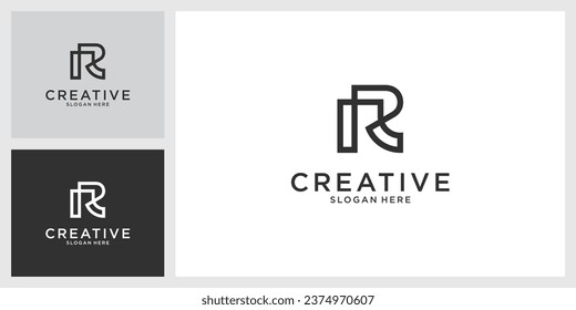 R or RR initial letter logo design vector