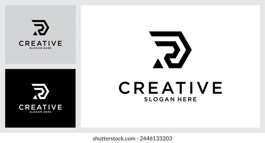 R oder RR Initial Letter Logo Design Vektorgrafik