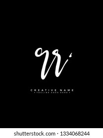 R RR initial logo signature vector. Handwriting concept logo.
