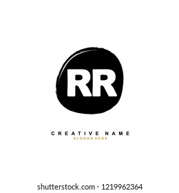 R R RR Initial logo template vector