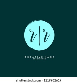 R R RR Initial logo template vector
