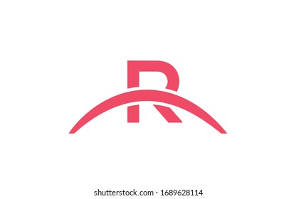 R or RR Uppercase Letter Initial Logo Design Template Vector Illustration
