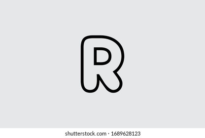 R or RR Uppercase Letter Initial Logo Design Template Vector Illustration