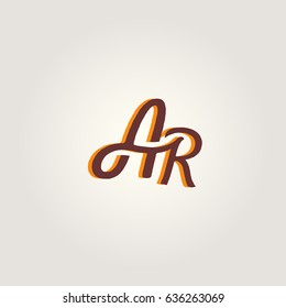 A r Running letter joint logo vector element