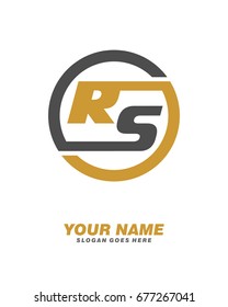 R S initial circle logo template vector