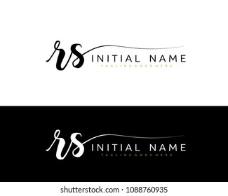 R S Initial handwriting logo vector. Hand lettering for designs.