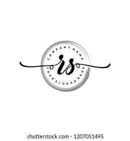 R S Initial handwriting logo vector.