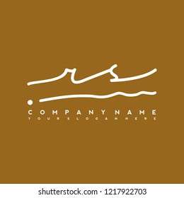 R S Initial handwriting logo vector