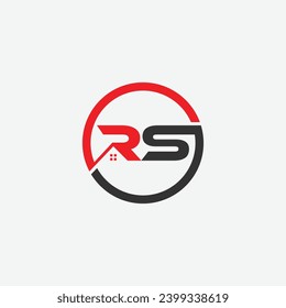 R S initial home or real estate logo vector design