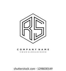 R S initial letter, modern logo design template vector