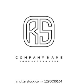 R S initial letter, modern logo design template vector