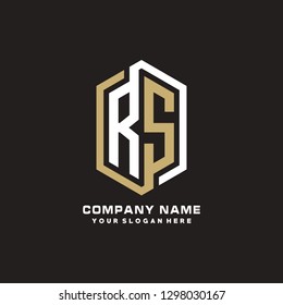 R S initial letter, modern logo design template vector