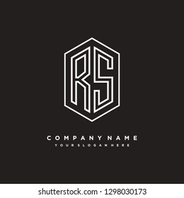 R S initial letter, modern logo design template vector