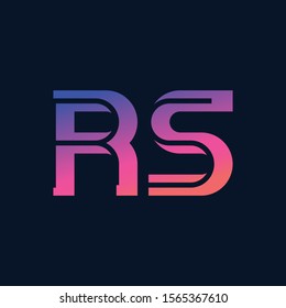 R and S initials or logo. RS - monogram or logotype. Vector design element. Neon gradient.