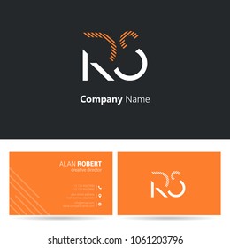 R & S joint logo stroke letter design with business card template