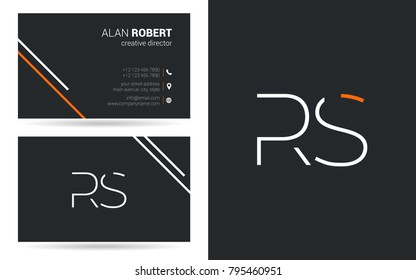 R & S joint logo stroke letter design with business card template