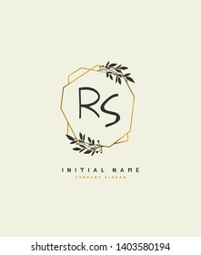 R S RS Beauty vector initial logo of floral and botanical with creative template for any company or business.