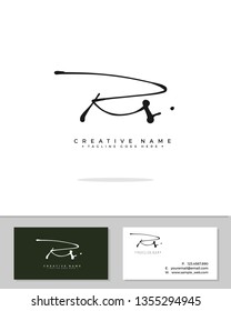 R S RS initial handwriting logo template vector.  signature logo concept