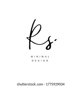 R S RS Escritura manual inicial o logotipo manuscrito para la identidad. Logo con estilo dibujado a mano.