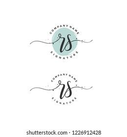 R S RS Initial letter handwriting and  signature logo.